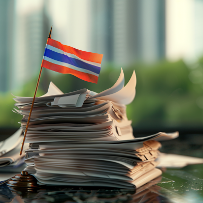 pile of documents Thailand